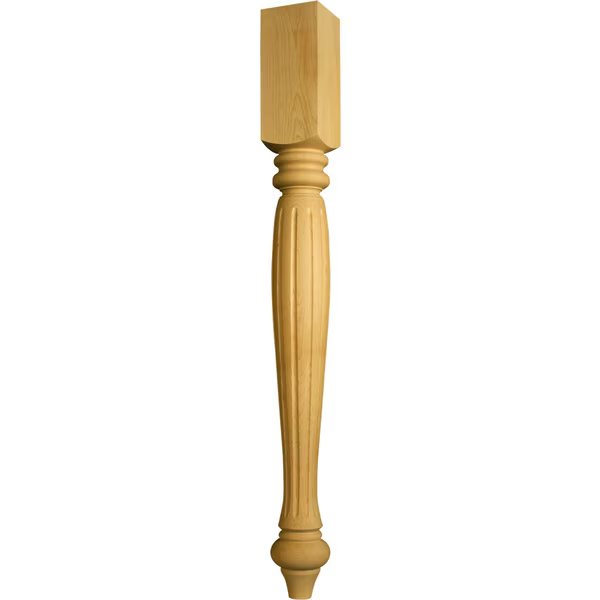 34 1/2 x 3 1/2 St. Simons Fluted Kitchen Island Post in Knotty Pine, Osborne Wood Products, Mfr#: 1468P